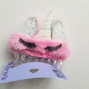 Claire's Plush Unicorn Claw Hair Clip